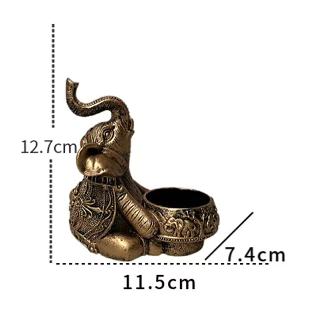 Measurement of the sitting down elephant candle holder