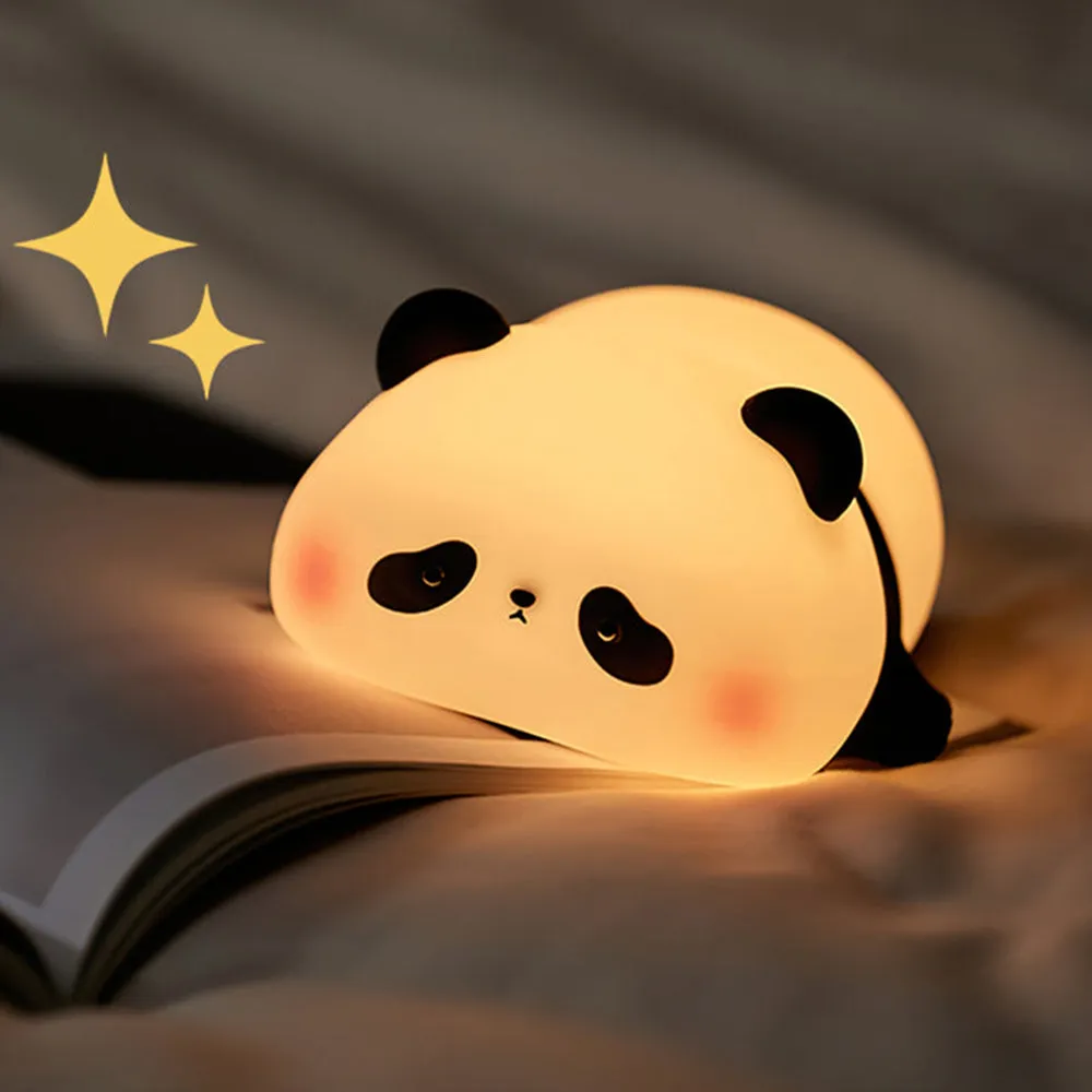 Side view of Sleeping Panda night light in a room