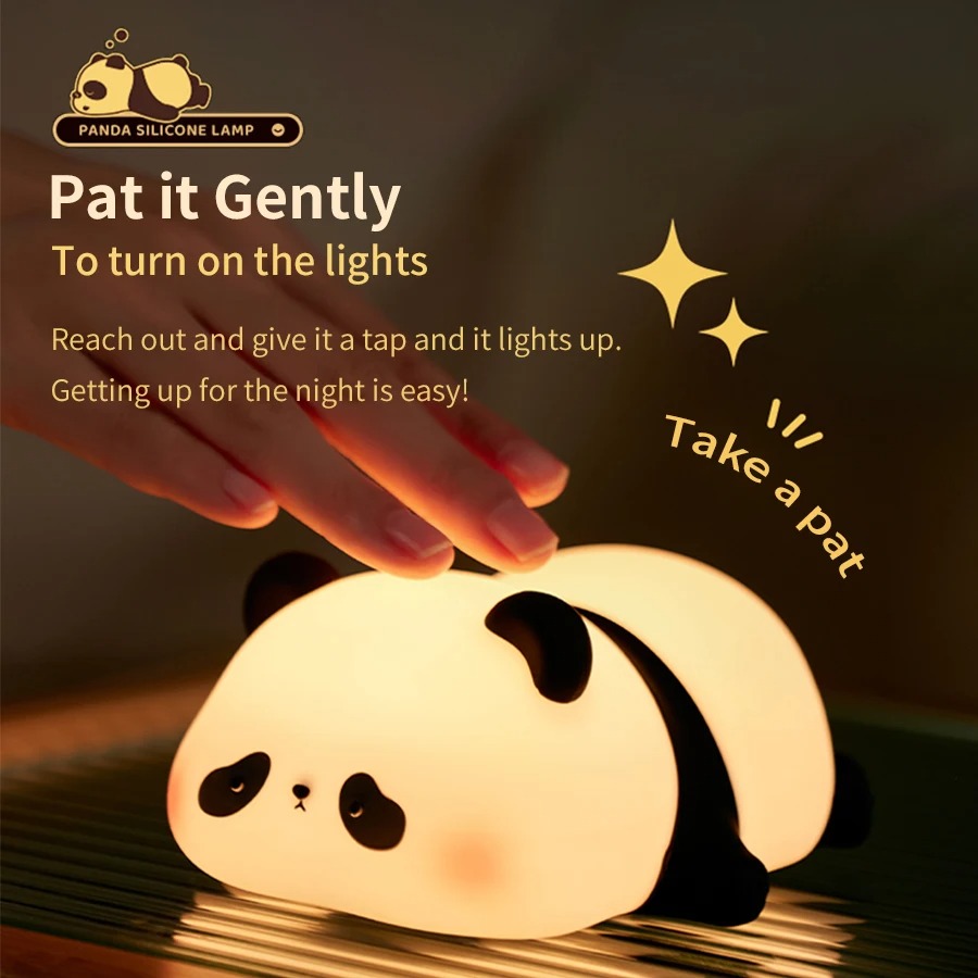 Sleeping Panda night light in a children's bedroom