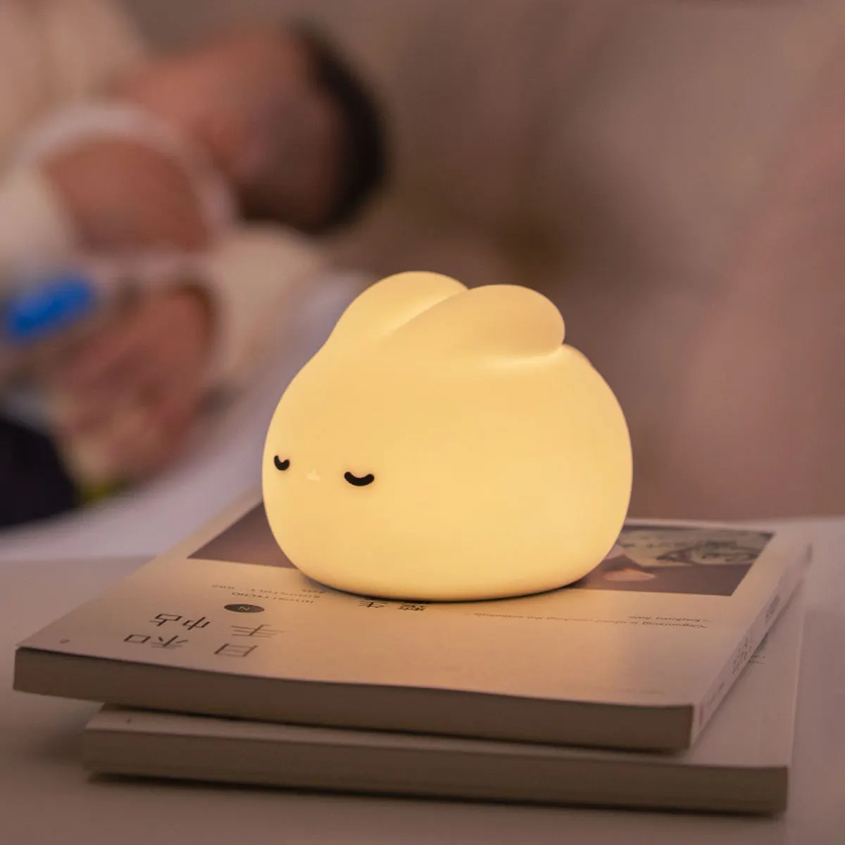 Sleepy bunny night light powered by USB